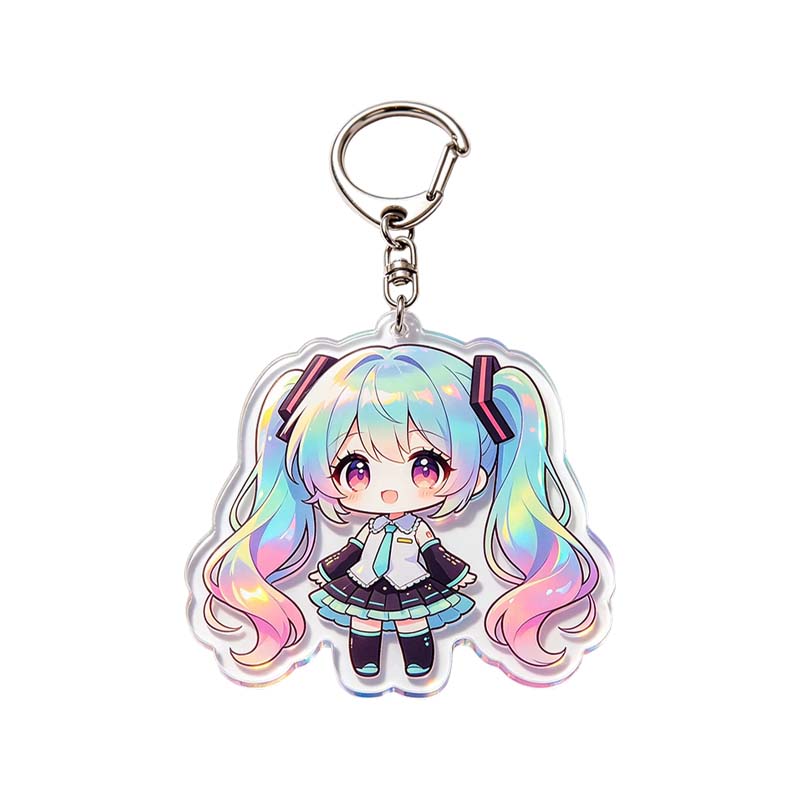 Transparent Cartoon UV Printing Acrylic Keychain Charm