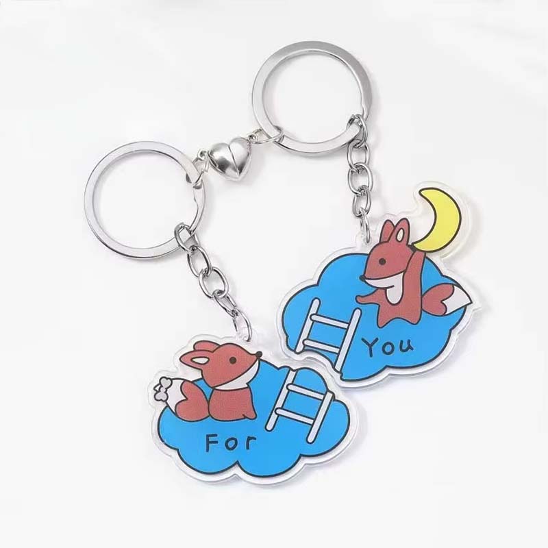 Anime Couple Epoxy Acrylic Keychain Magnet