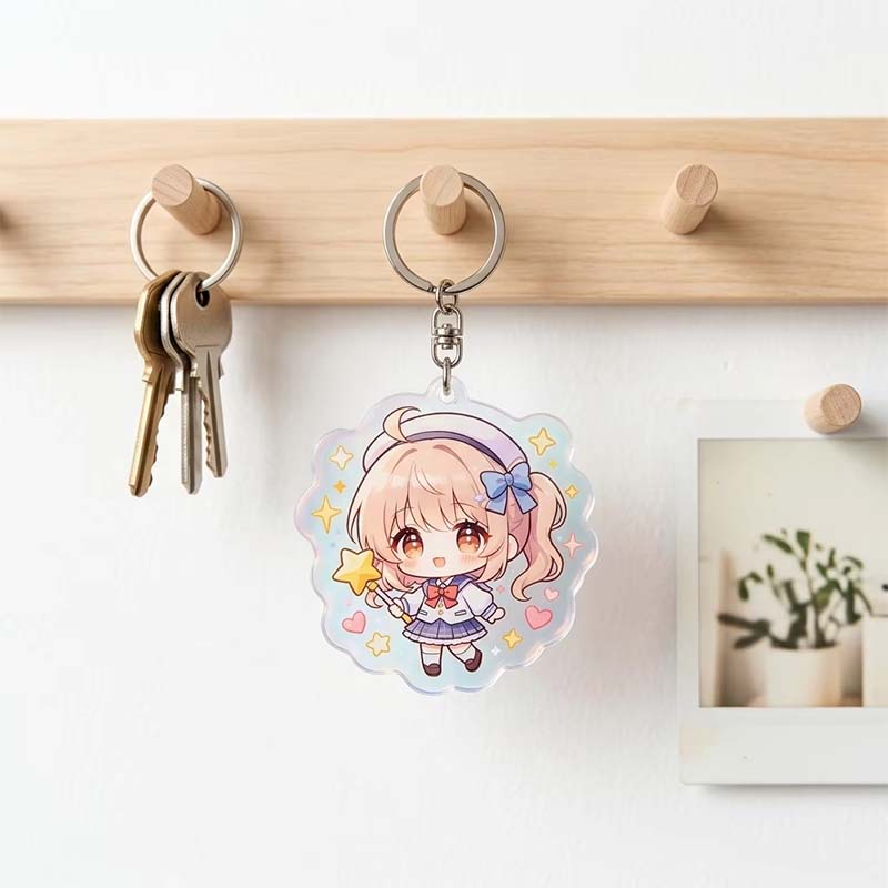 Lightweight Waterproof Digital Printing Acrylic Keychain