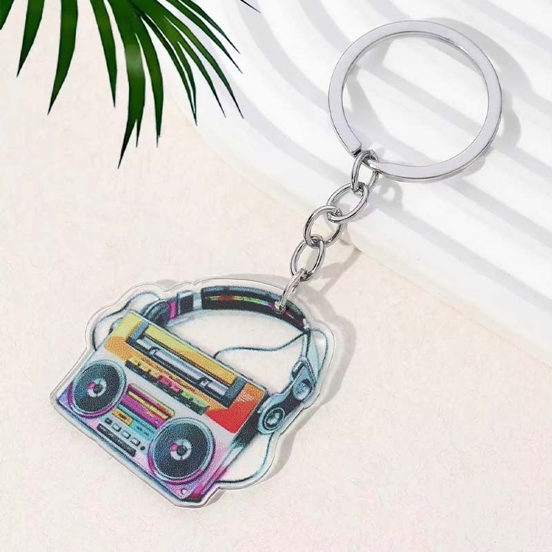 Cartoon PVC Letter Rubber Keychain