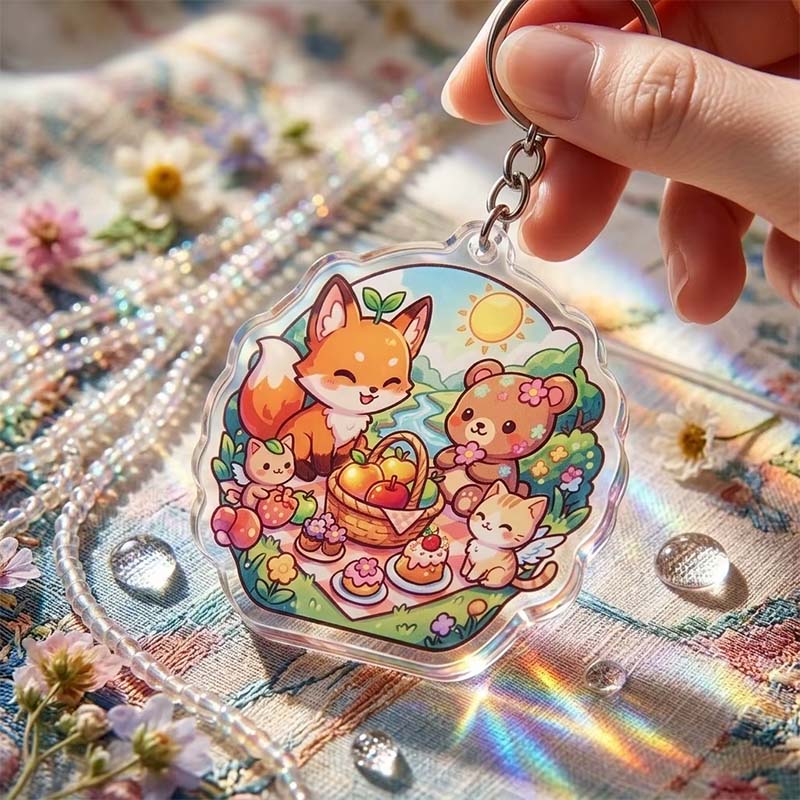Epoxy Anime Shaker Acrylic Keychain Charm