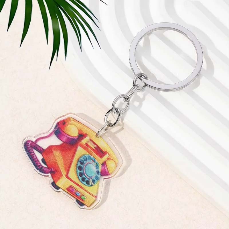 Cartoon PVC Letter Rubber Keychain