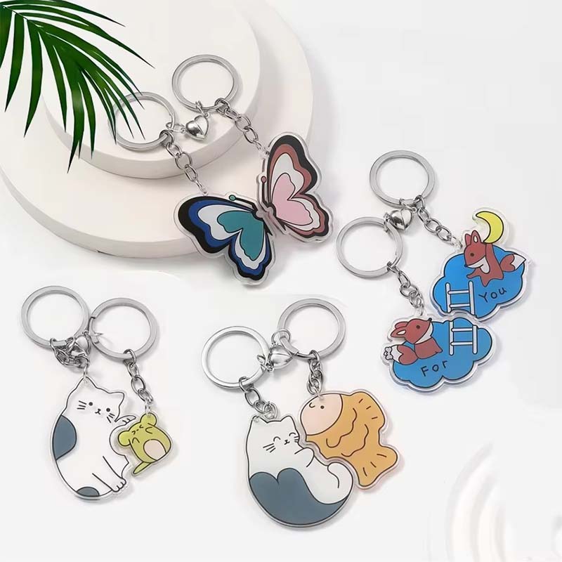 Anime Couple Epoxy Acrylic Keychain Magnet