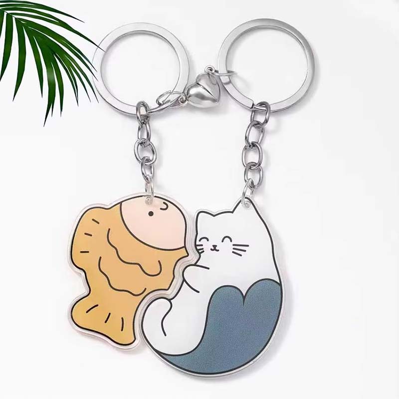 Anime Couple Epoxy Acrylic Keychain Magnet