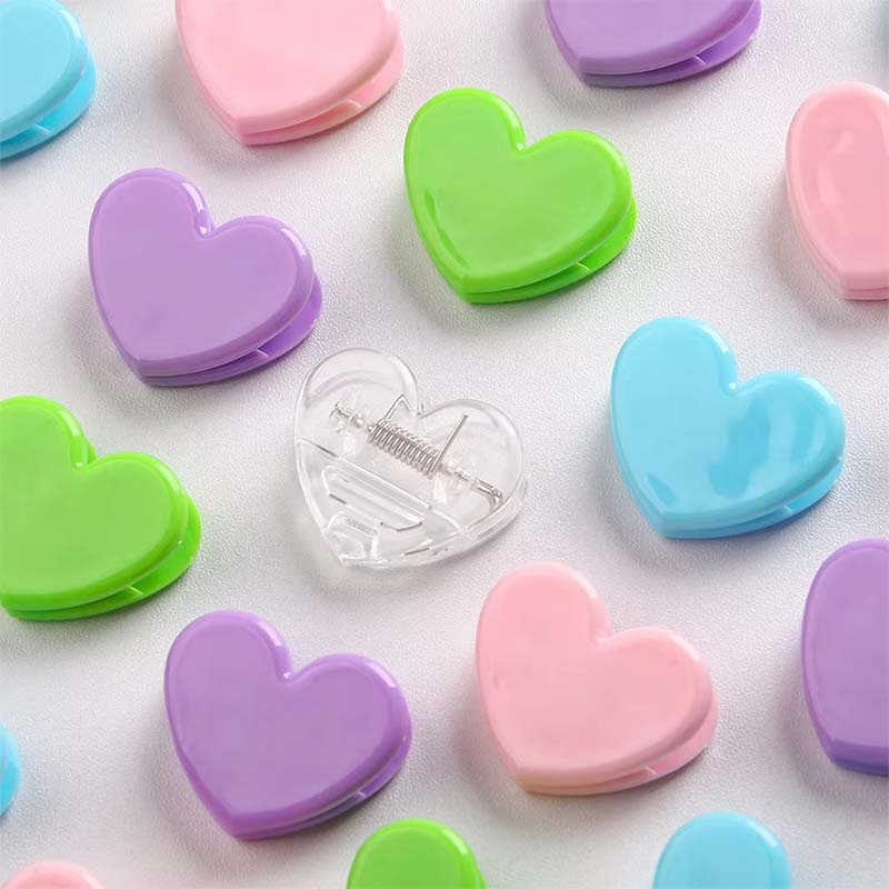 Transparent Heart Binding Acrylic Clip