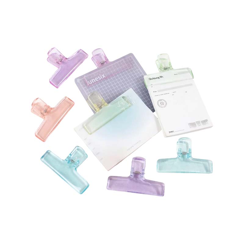 Custom Acrylic Binder Clips Love Alphabet Pattern Transparent Paper Clips