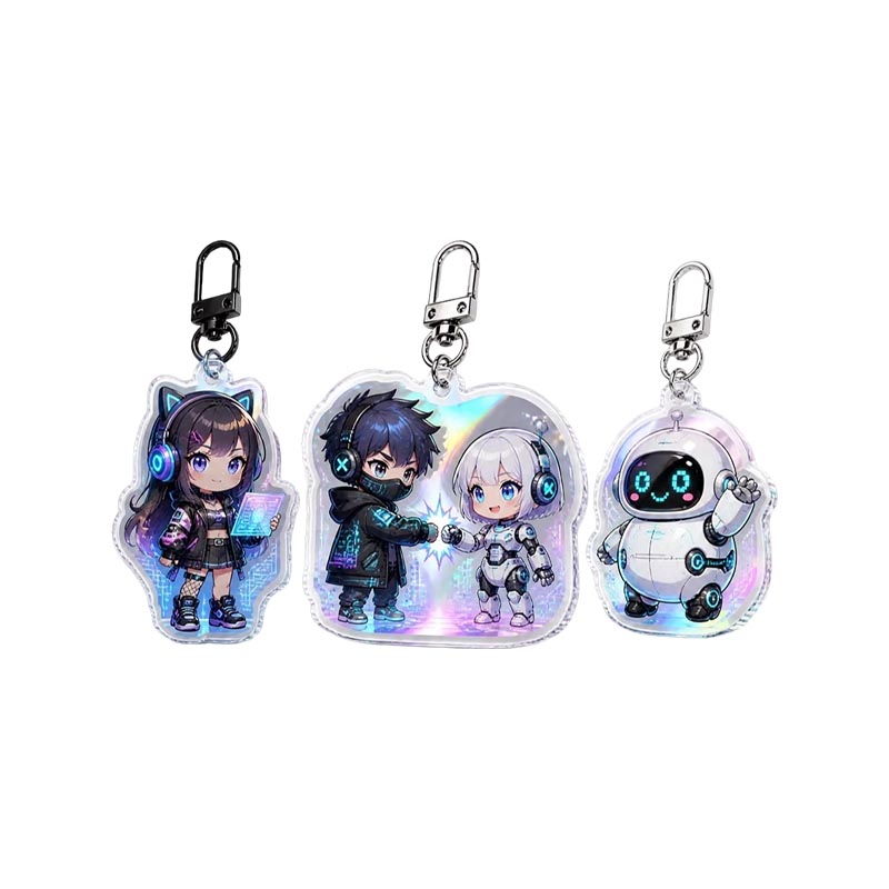Custom Animal Acrylic Keychain UV Print Epoxy Charm Pendant