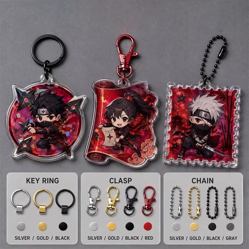 Custom Ninja Anime Acrylic Keychain Double Sided Epoxy Pendant