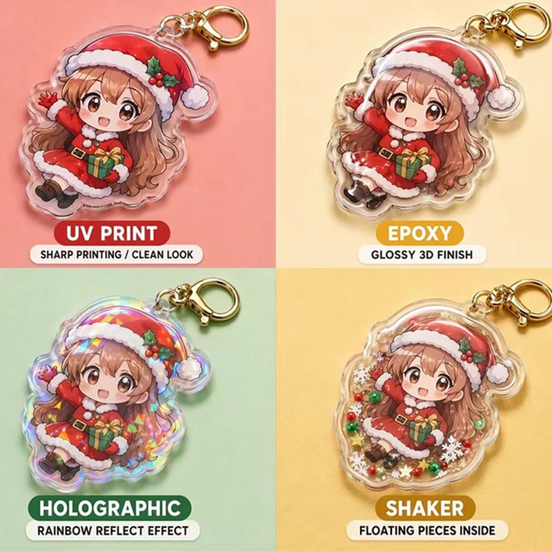 Custom Anime Acrylic Keychain Holographic Epoxy Promotion Keyring
