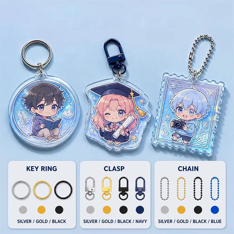 Custom Shaker Acrylic Keychain Floating Sequin Epoxy Charm