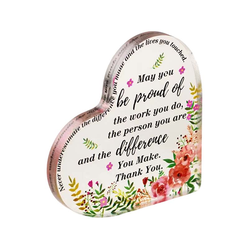 Custom Logo Acrylic Heart Ornament Jewelry Gift