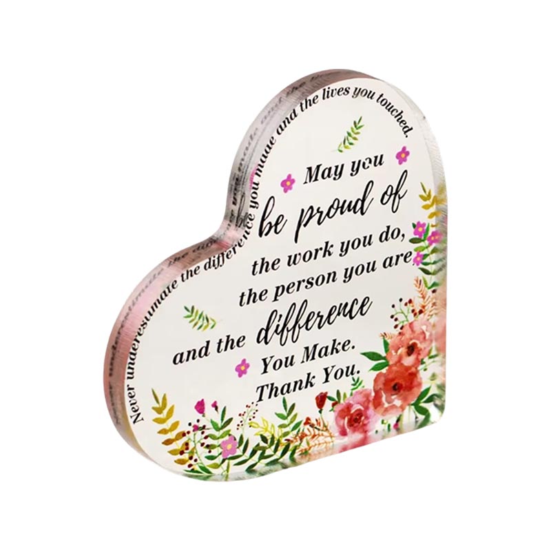 Premium Thermoformed Acrylic Heart Ornament Custom Logo Gift