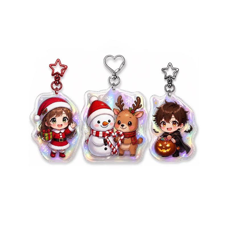 Custom Anime Acrylic Keychain Holographic Epoxy Promotion Keyring