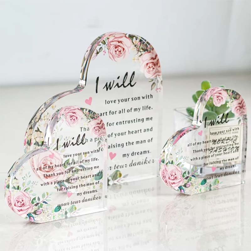 Custom Logo Acrylic Heart Ornament Jewelry Gift