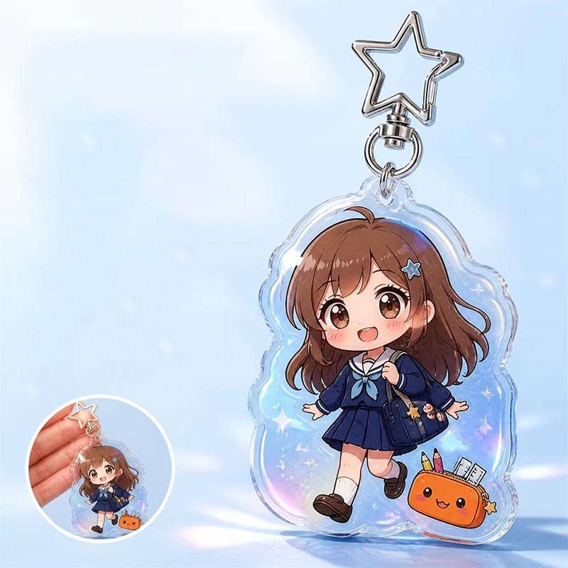 Custom Shaker Acrylic Keychain Floating Sequin Epoxy Charm