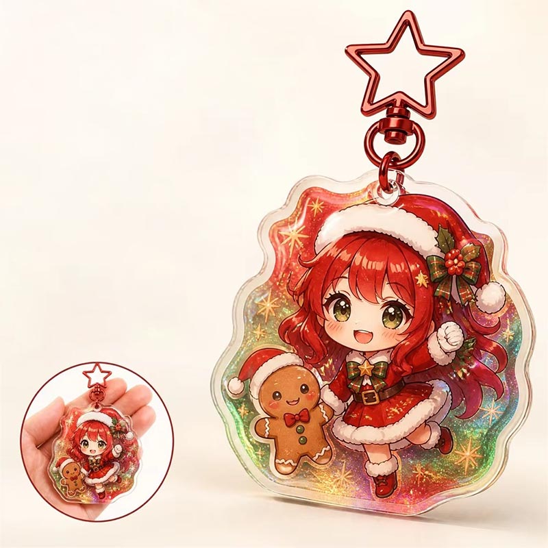 Custom Anime Acrylic Keychain Holographic Epoxy Promotion Keyring