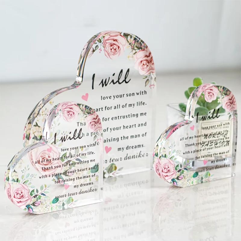 Premium Thermoformed Acrylic Heart Ornament Custom Logo Gift
