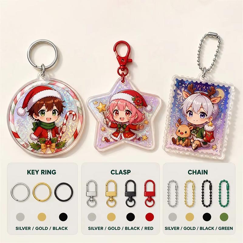 Custom Anime Acrylic Keychain Holographic Epoxy Promotion Keyring