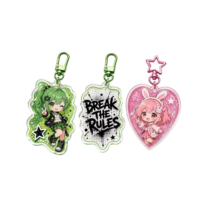 Custom Rainbow Hologram Acrylic Keychain Anime Pendant Charm