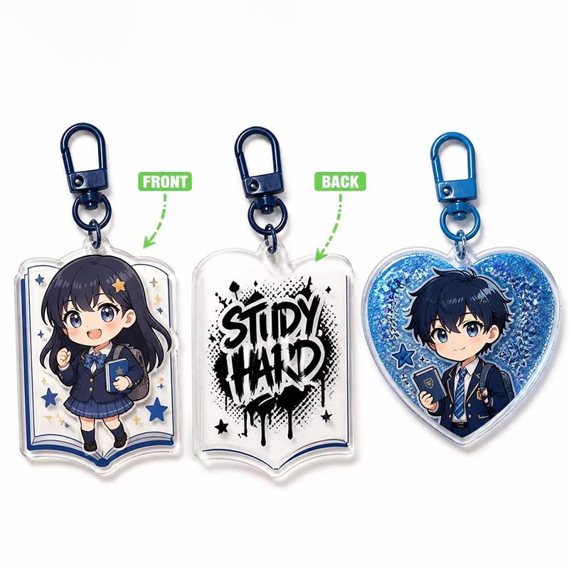 Custom Shaker Acrylic Keychain Floating Sequin Epoxy Charm