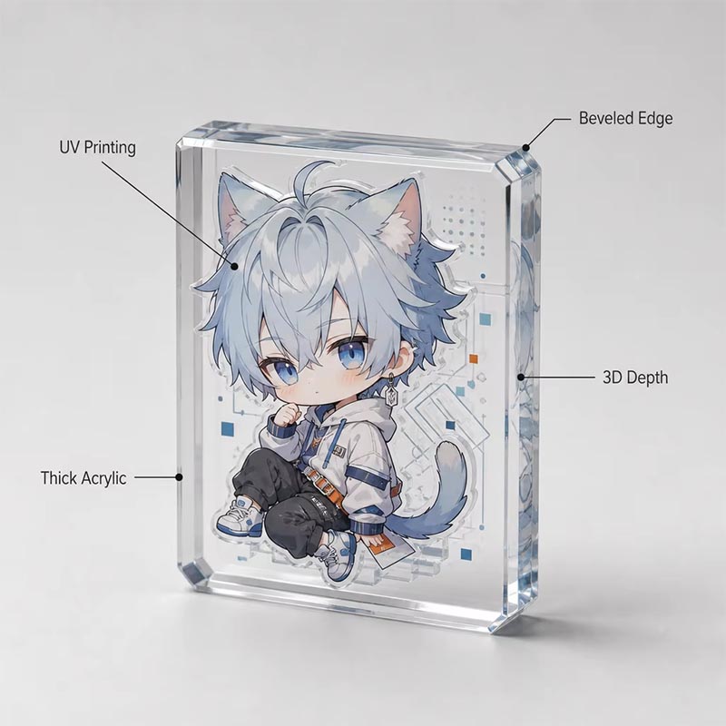 3D Acrylic Anime Brick Display Collectible Chibi Figure