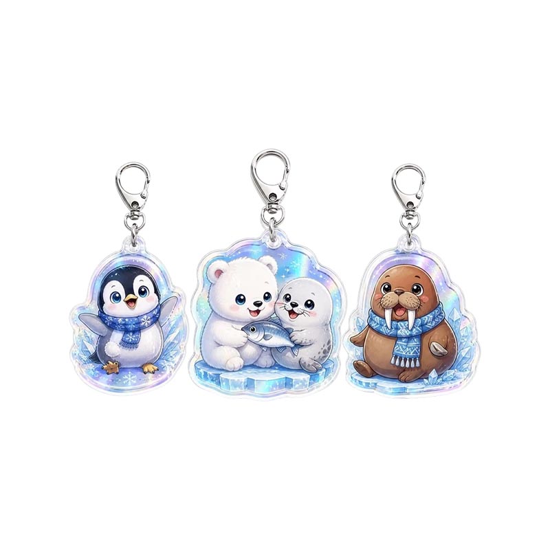 Custom Penguin Acrylic Keychain Snowflake Anime Pendant Design