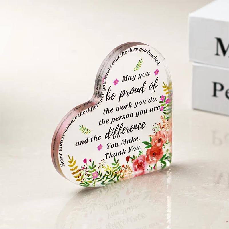 Premium Thermoformed Acrylic Heart Ornament Custom Logo Gift
