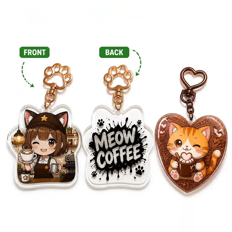 OEM Custom Acrylic Keychain Logo Shape Promotional Key Holder