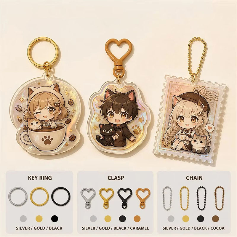 OEM Custom Acrylic Keychain Logo Shape Promotional Key Holder