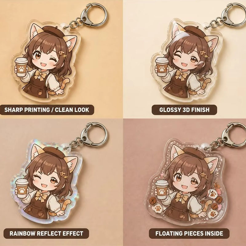 OEM Custom Acrylic Keychain Logo Shape Promotional Key Holder