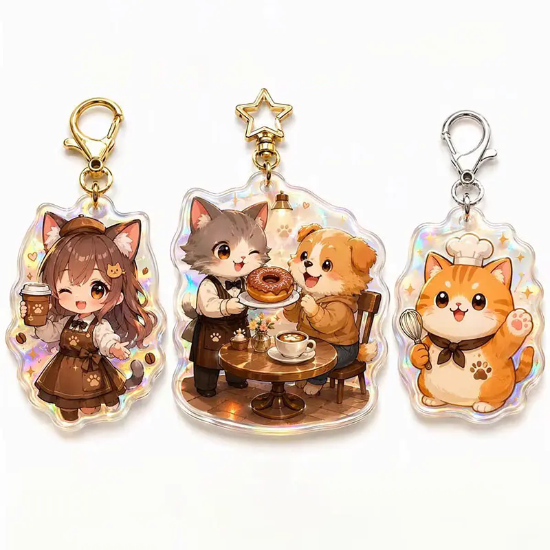 OEM Custom Acrylic Keychain Logo Shape Promotional Key Holder
