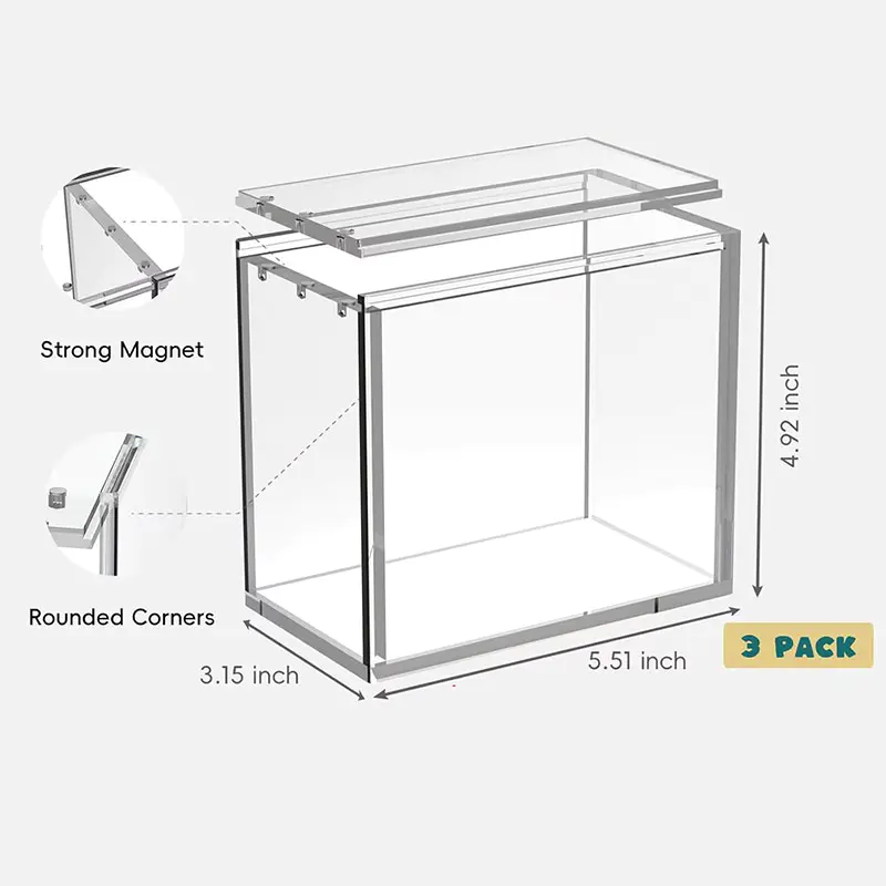 Rectangle Acrylic Storage Box Collectible Dustproof Organizer