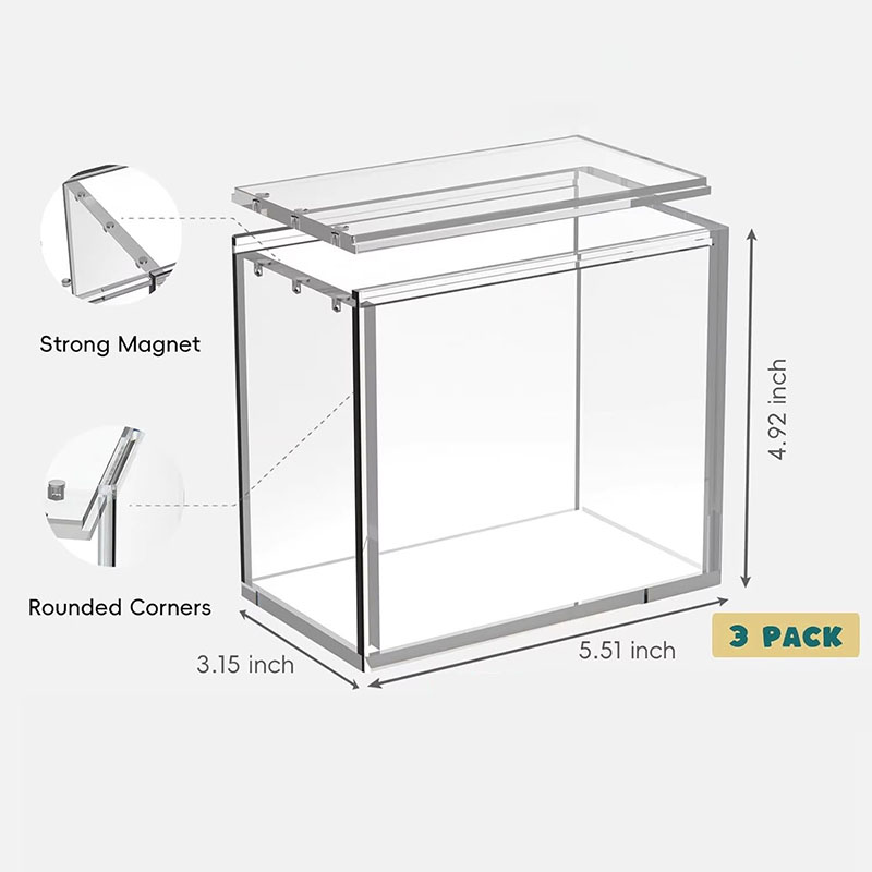 Custom Rectangle Acrylic Display Box Home Desktop Organizer
