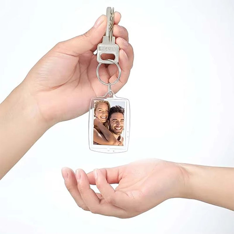 Clear Acrylic Photo Frame Keychain DIY Decorative Craft