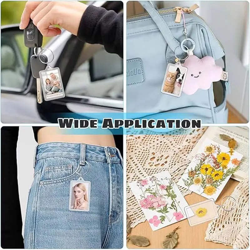 Double Layer Acrylic Photo Frame Keychain Pet Portrait Holder