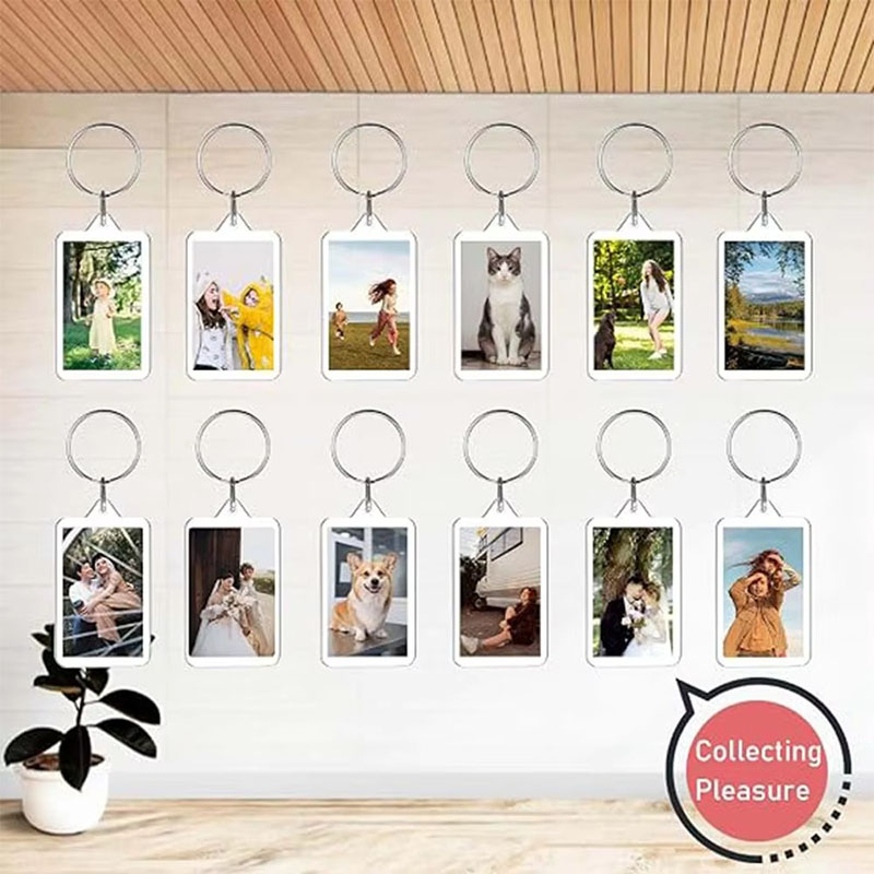 Transparent Acrylic Photo Frame Keychain Family Memory Ornament