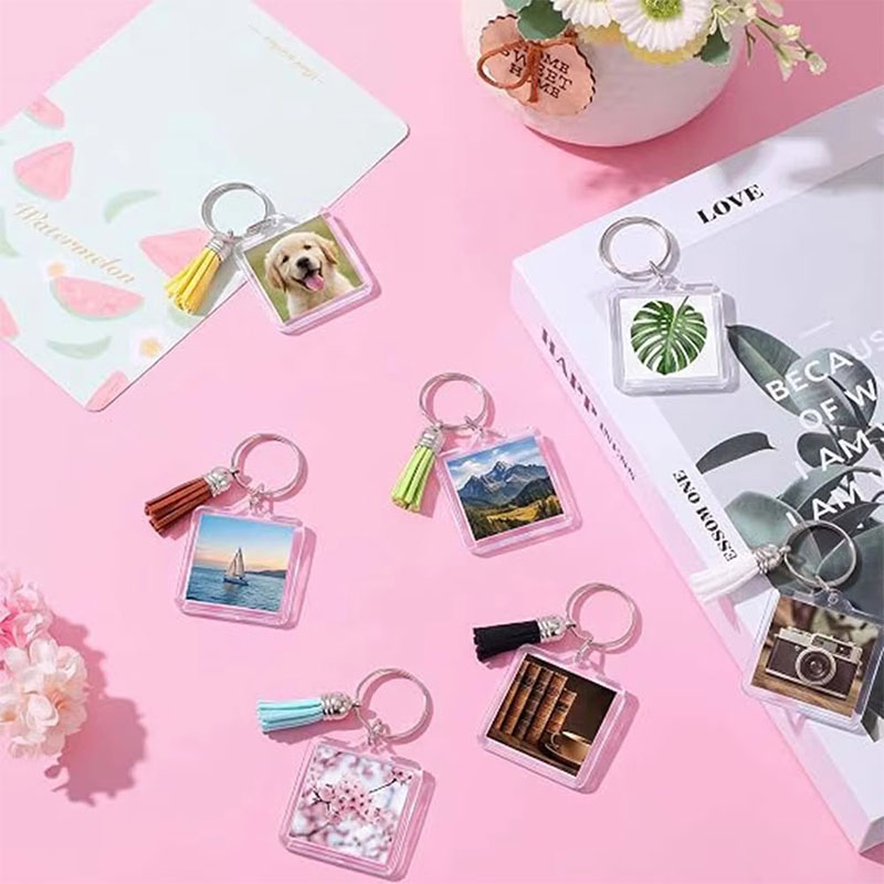 Mini Acrylic Photo Frame Keychain Blank DIY Display