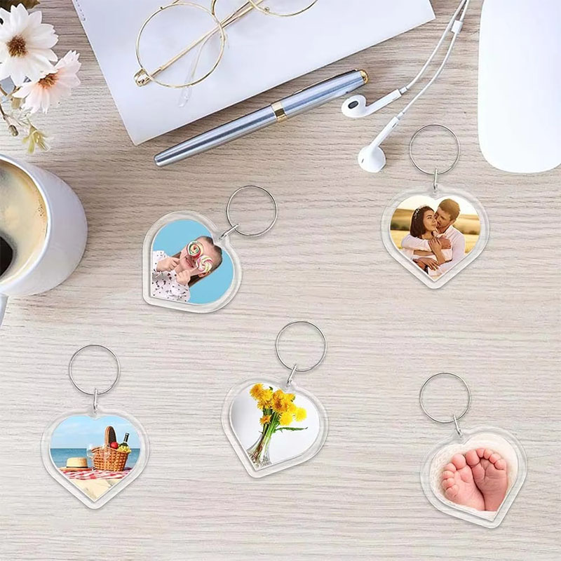 Waterproof Acrylic Photo Frame Keychain Outdoor DIY Charm