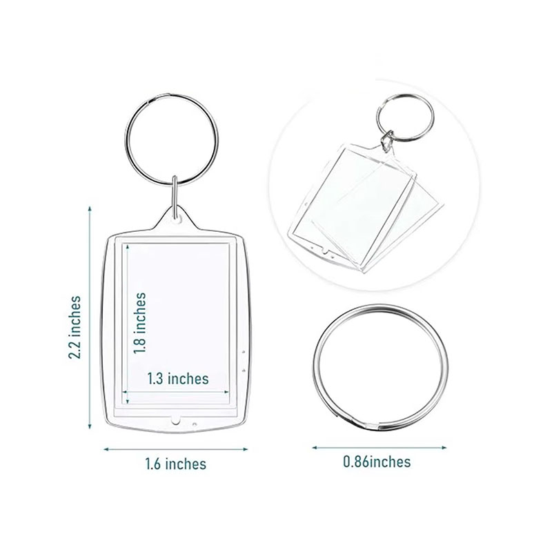 Clear Acrylic Photo Frame Keychain DIY Decorative Craft