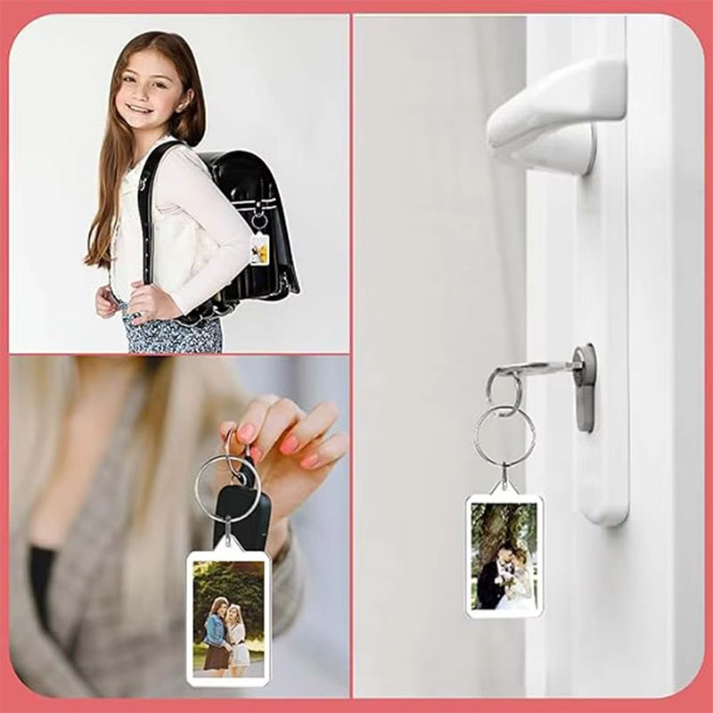 Transparent Acrylic Photo Frame Keychain Family Memory Ornament
