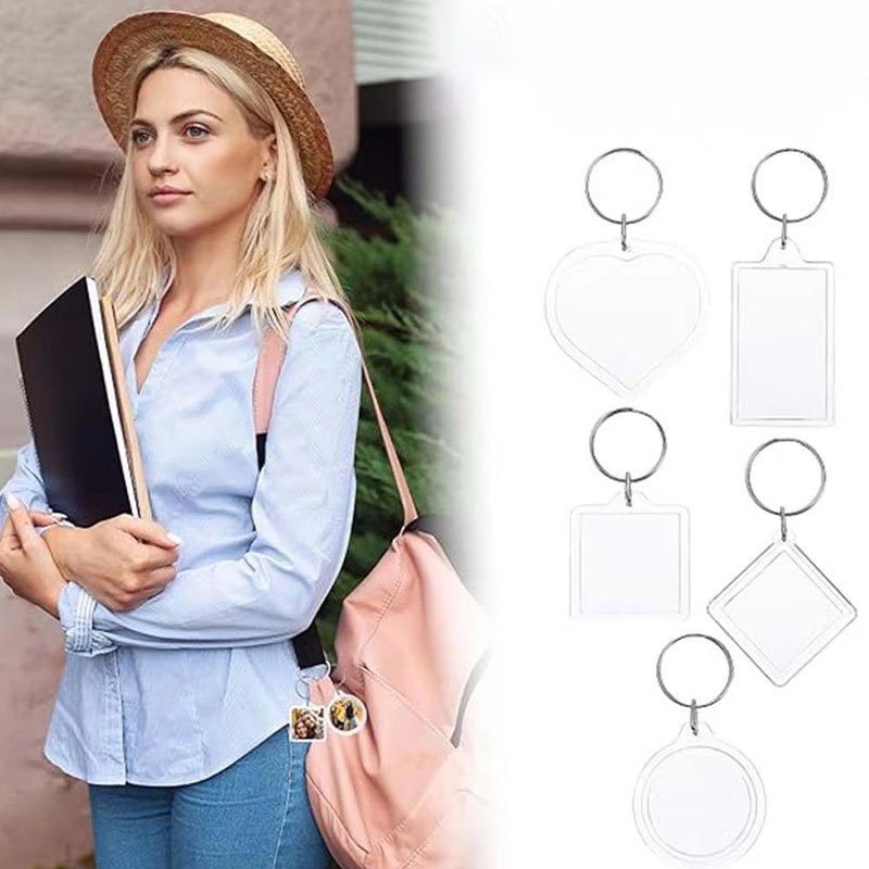 Double Side Acrylic Photo Frame Keychain Custom Ornament