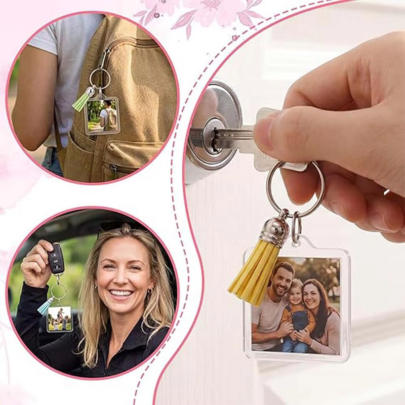 Mini Acrylic Photo Frame Keychain Blank DIY Display