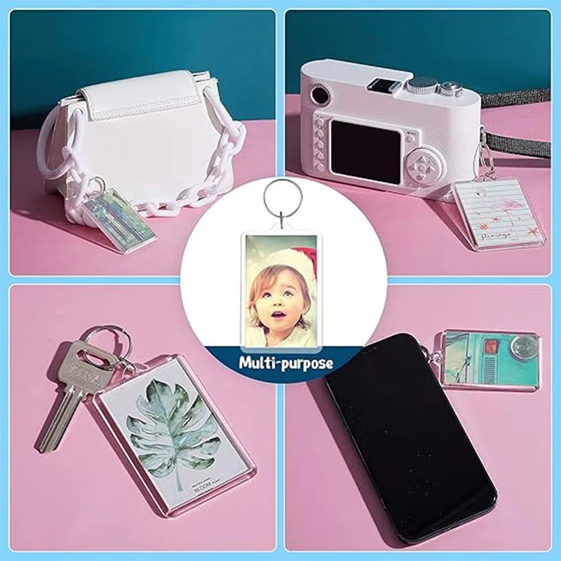Detachable Acrylic Photo Frame Keychain DIY Craft Ornament