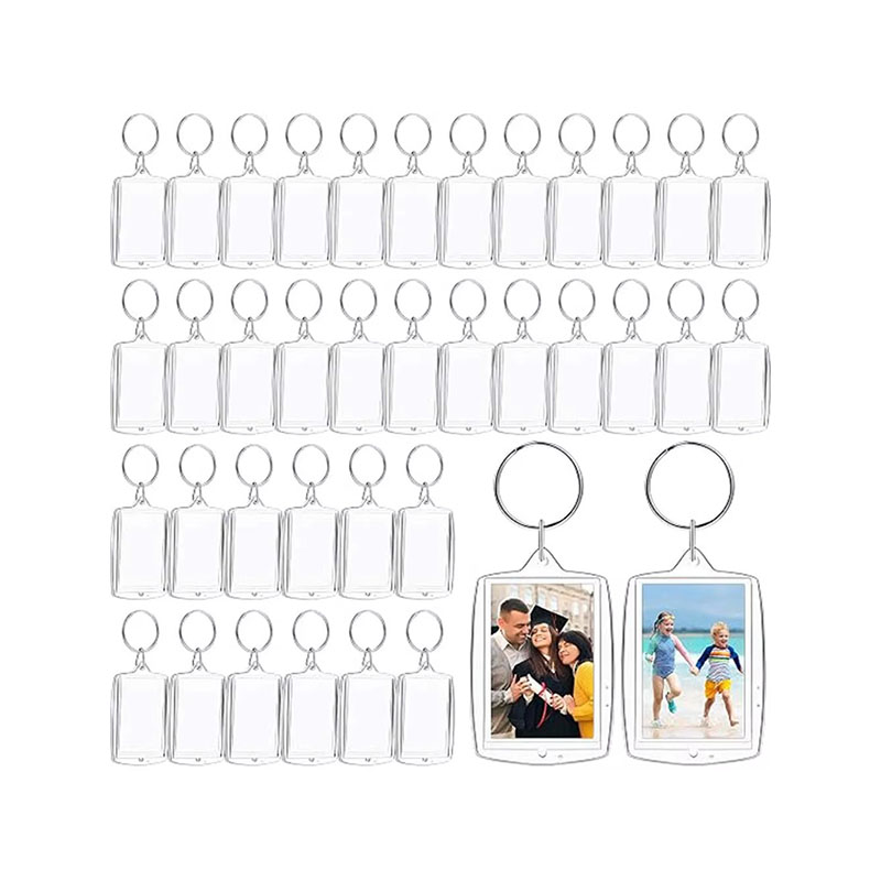 Clear Acrylic Photo Frame Keychain DIY Decorative Craft