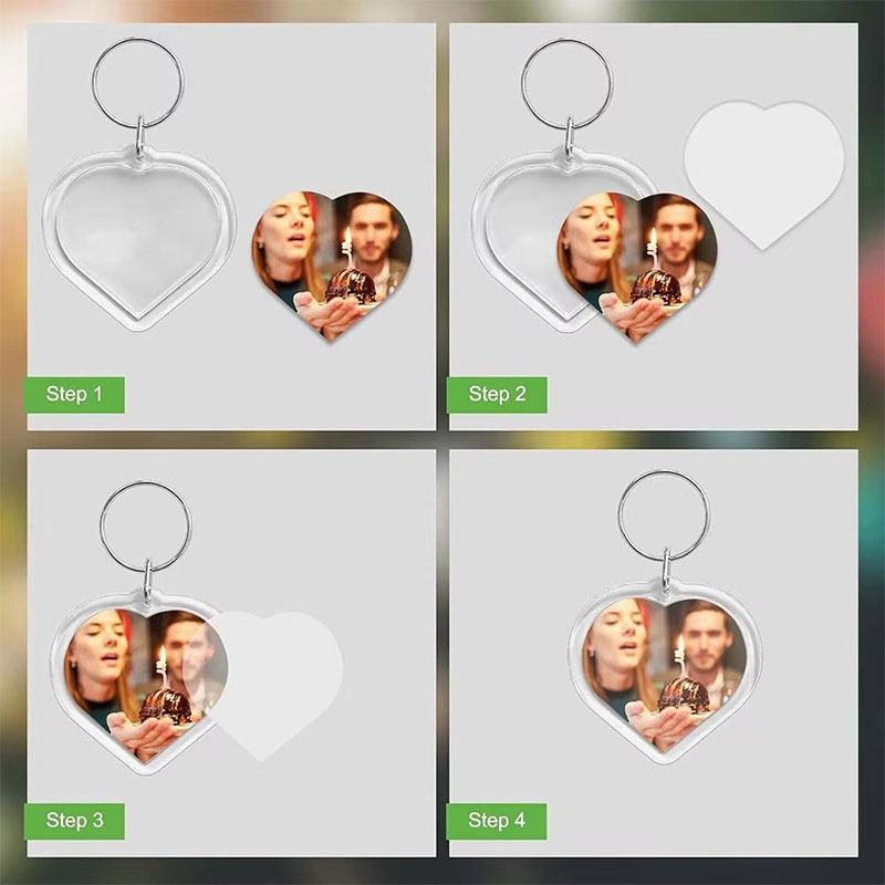 Waterproof Acrylic Photo Frame Keychain Outdoor DIY Charm