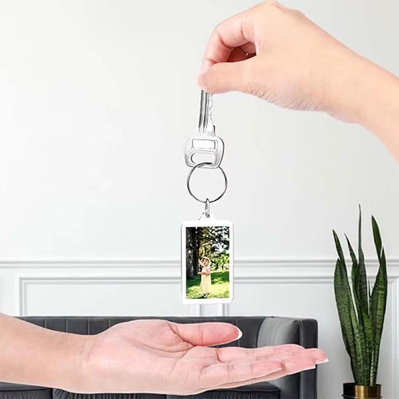 Transparent Acrylic Photo Frame Keychain Family Memory Ornament