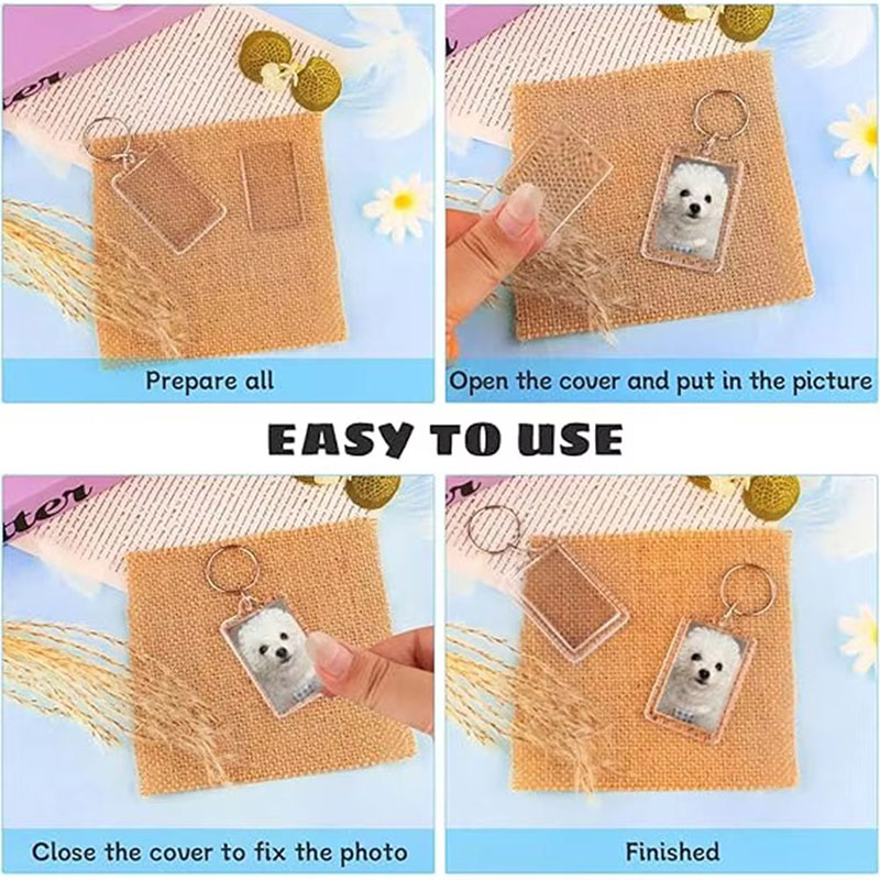 Double Layer Acrylic Photo Frame Keychain Pet Portrait Holder