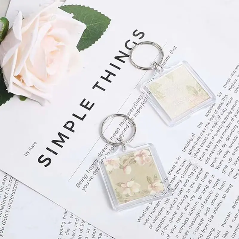 Portable Acrylic Photo Frame Keychain Custom Handmade Ornament