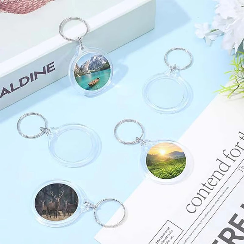 Clear Acrylic Photo Frame Keychain DIY Insert Holder