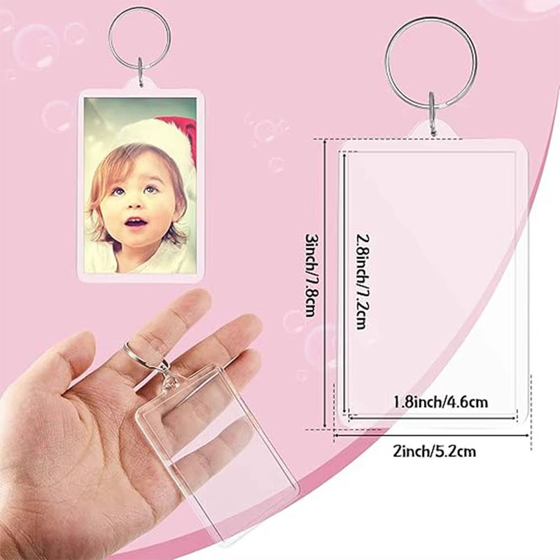 Detachable Acrylic Photo Frame Keychain DIY Craft Ornament